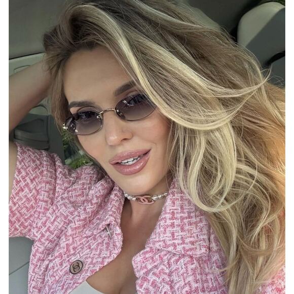 NEW Miu Miu MU A54S Rimless Sunglasses in Gold Grey $578 main image 4